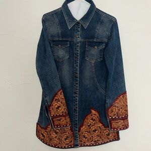 NWT one of a kind leather tooled dress